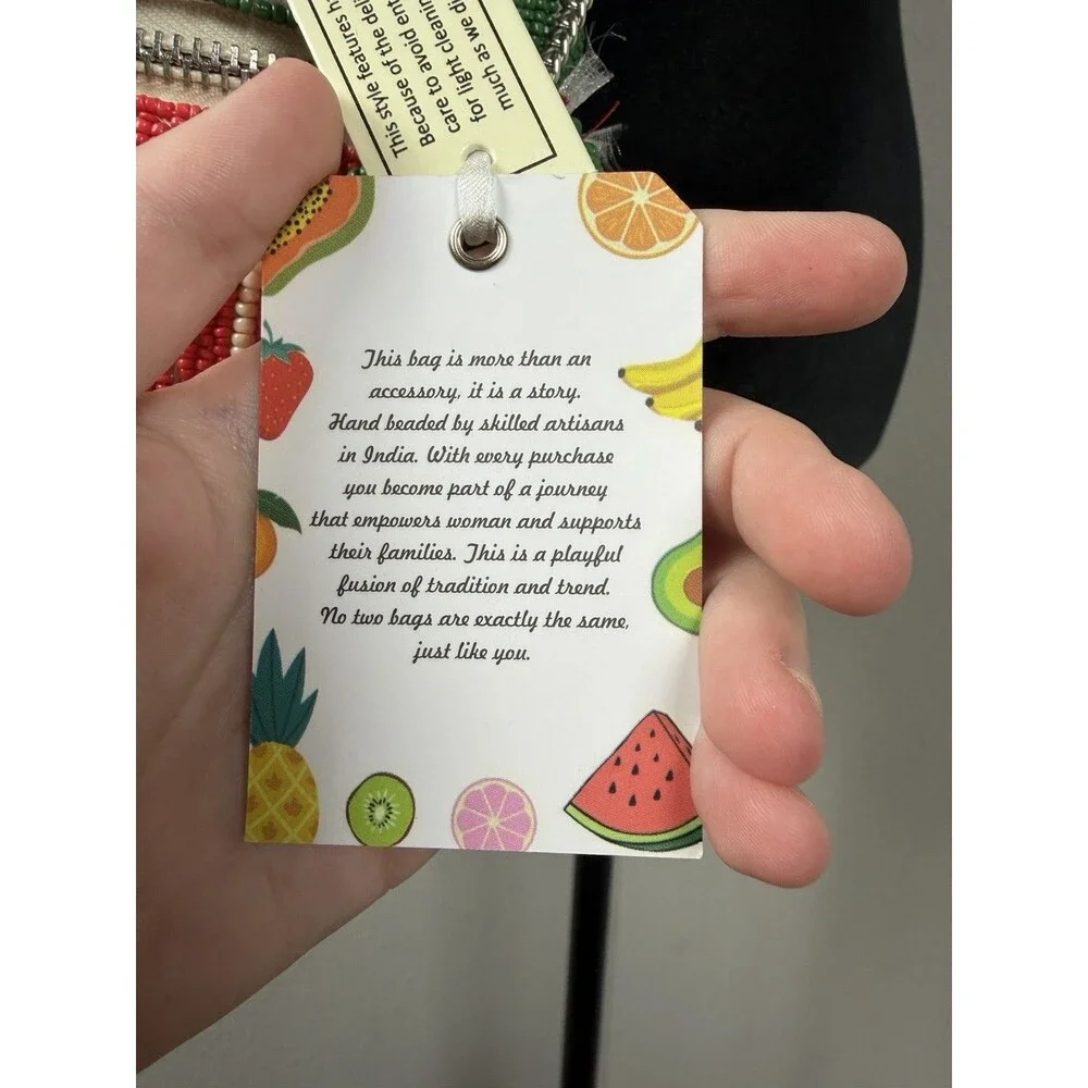 Hand-Beaded Strawberry Jam Bag Handmade Beaded Purse Made in India NWT Viral bag - Picture 4 of 12